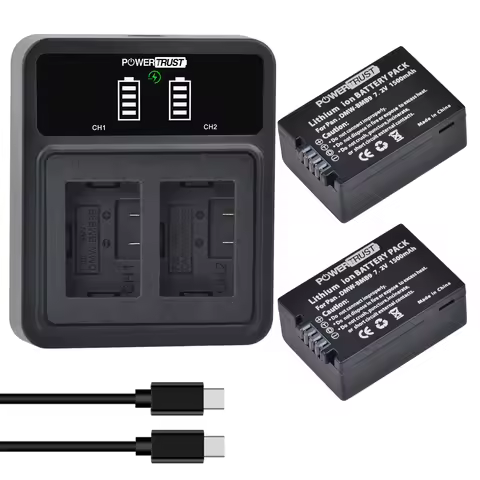 PowerTrust 1500mAh DMW-BMB9 DMW BMB9 Battery DMWBMB9 Bateria for Panasonic DC-FZ47 FZ48K FZ80 FZ82 F