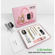 Ladies Set | A58 Plus Smart Watch & Jewelry Combo with Interchangeable Straps | Necklace, Bracelet, 
