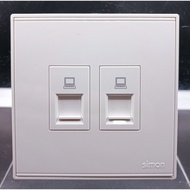 SIMON E6 WHITE DATA OUTLET DATA OUTLET/ (TWIN DATA CAT 6)