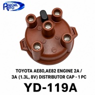 TOYOTA AE80,AE82 ENGINE 2A / 3A (1.3L, 8V) DISTRIBUTOR CAP (YD-119A) - 1 PC