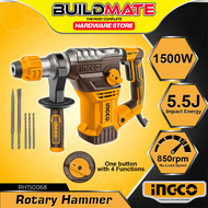 BUILDMATE Ingco Rotary Hammer Drill 1050W / 1500W Chipping Gun Jack Drilling Machine Demolition Conc