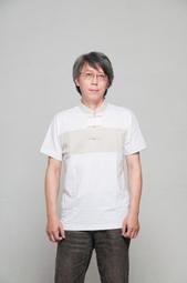 【五四衫】男-雙色短袖中式套頭衫(白色/卡其色)新唐裝中國服另團體服制服設計中國風