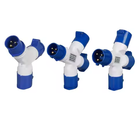 G99F 16A Plug Socket Splitter Mains Electric Hook Up 240V Caravans Boats 2/3 Way Splitter Power Supp