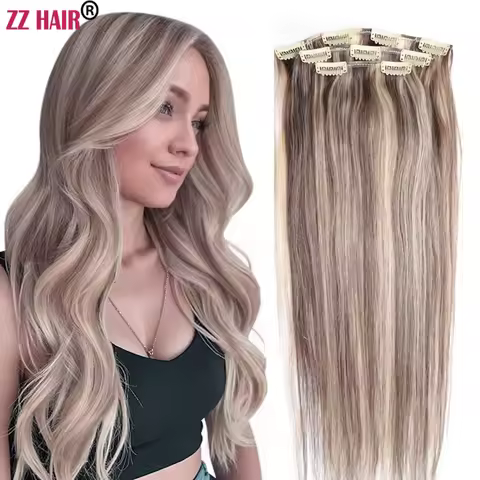 ZZHAIR 100% Human Remy Hair Extensions 16"-28" 3Pcs Set 100g-200g Clips-in Three Pieces 1x20cm 1x15 