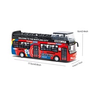 Large Alloy British Double-Decker Sightseeing Bus Toy Cross-Border Bus Toy Car Children Girls