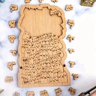 Gift Cute Hundred Cat Puzzle Cartoon Wooden Jigsaw Puzzle Funny Animal Puzzle Kids