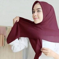Hijab Segiempat Bella Square Polos Warna Terlengkap Peach