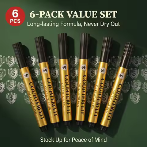 6 Pcs Counterfeit Detector Pen Money Bill Marker Fake Banknote Tester Portable Money Checker