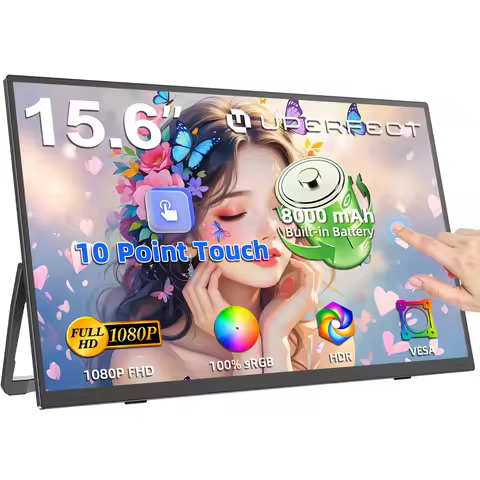 UPERFECT Portable Monitor Touchscreen With Battery 8000mAh 15.6” 10-Point Touch Screen Monitor VESA