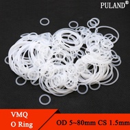 100Pcs White Silicone O Ring Gasket CS 1.5mm OD 5 - 80mm Food Grade Waterproof Washer Round O Shape