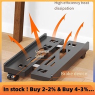 Adjustable Mobile CPU Stand, Ventilated Computer Tower Stand PC Tower Stand with 4 Caster Wheels, Un