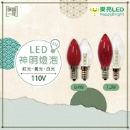 [Leliang] LED 0.4W (2pcs) Less Than 1W (1pcs) God Light Night Red White Yellow E12 110V Clear