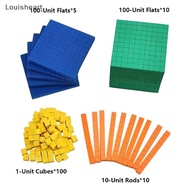【Louisheart】 Ten Blosplete Set Kids Math Plaything Math Blos Plastic Base Ten Set Cube Kids Math Pla