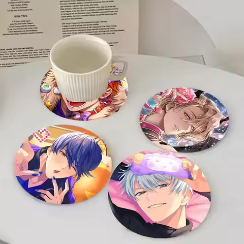 Game Obey Me Wooden Coaster Colour Printing Cup Mat Home Desk Decoration Gifts