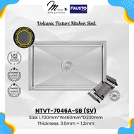 Fausto Volcanic Texture Single Bowl Kitchen Sink-NTVT-7046A-SB (SV)