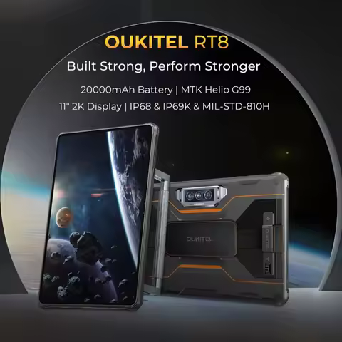 OUKITEL RT8 4G Rugged Tablet PC 6GB+256GB 11" 2K Display Android 13 MediaTek Helio G99 48MP Camera 2