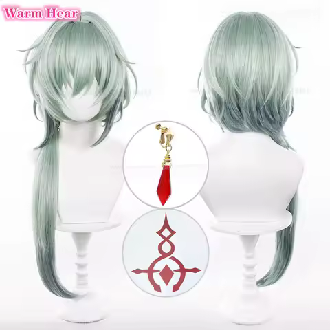 Anaxa Synthetic Hair Game HSR Anaxagoras Long 65cm Cyan Gradient Cosplay Wig Heat Resistant Hair Hal