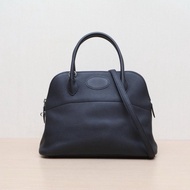 HERMES(愛馬仕) Bolide 保齡球包 31 89黑色 TC皮 A刻 銀扣