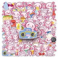 Super Cute 50Piece Axolotl Daily Pink Stickers For Phone Case Skateboard Car Graffiti Waterproof Cre
