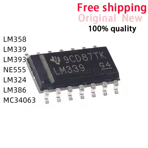 50PCS LM358 LM393 LM339 LM324 NE555 SOP LM358DR LM324DR LM339DR LM393DR NE555DR LM386 LM386M-1 MC340