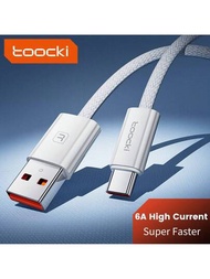 Toocki 6a Usb Type C 100w數據線,適用於華為p40 P30 P20 Mate 40 30 20 X2 Nova 7 8 Pro Realme 手機快充usb C線