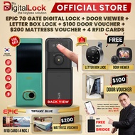 EPIC 7G GATE DIGITAL LOCK (FREE INSTALLATION)+ DOOR VIEWER + LETTER BOX LOCK + $100 DOOR VOUCHER + $200 MATTRESS VOUCHER + 4 RFID CARDS