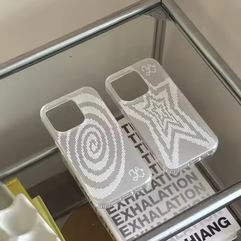 Circle Star Creative Korean Advanced Matte Transparent Phone Case For iPhone 16 E 15 14 13 12 11 Pro