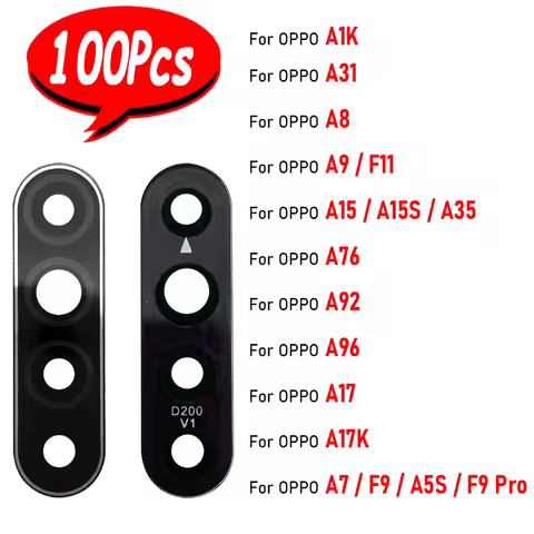 100Pcs,NEW Back Rear Glass Camera Lens Cover with Glue Ahesive For OPPO A1K A7 F9 A5S F9 Pro A8 A9 F