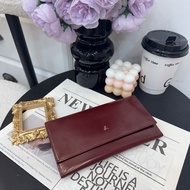 Agnes B酒紅色漆皮長夾 中古 二手