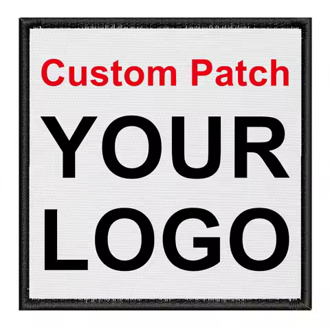 White Background Custom Printed Patch Logo Brand Name Patches Team Group Personalized DIY Stripes Ba