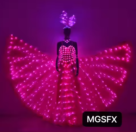 Butterfly LED Wings Luminous Belly Dance Wing Color Change Wings For Dancer Wedding Party Costume Ad