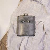 Handcrafted Leather Portable Flask - Stainless Steel Hip Flask & Unique Whiskey Flask & Eye-themed &