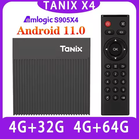 Tanix X4 Android 11.0 TV Box Amlogic S905X4 AV1 3D 8K 4GB 64GB UHD Media Player BT 2.4G 5G WIFI Yout