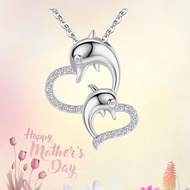 Giumka.sterling Silver Necklace.mother Daughter Love|Jumping Dolphin. 925 Sterling Silver.customized