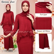LACE Baju Kurung Moden Muslimah Baju Kebaya Hitam zip nursing friendly Nikah/Tunang bridesmaid Pleat