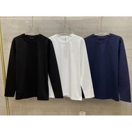 Prada Prada Early Autumn Logo Triangle Embroidered Logo Round Neck Long Sleeve T-Shirt
