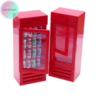 homeliving Dollhouse Miniature Items Doubledoor Refrigerator Mini Double-door Fridge Model Freezer Doll House Kitchen Accessories sg