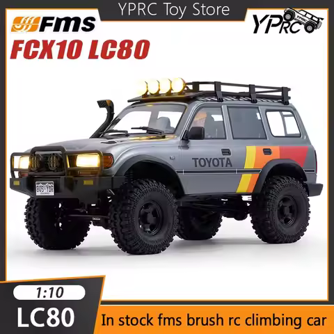 FMS 1/10 Toyota LC80 Land Cruiser FCX10 Rc Car Brushed Two-speed linkage lamp Electric Off-road Vehi