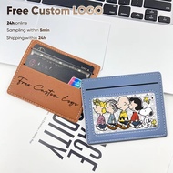 Free Custom Logo 5 Card Slots Leather Creative Card Holder ID Card Holder Gifts for Family Buisness