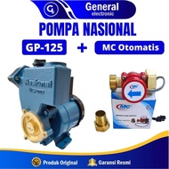 Paket Pompa Air Pendorong Booster GP-125 Nasional + MC pendorong Otomatis SC 015 Shimizu