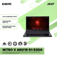 EasyPC|Acer Nitro V ANV15-51-53DG/ANV15-51-519K 15.6" Laptop| i5-13420H/8GB DDR5-5200/512GB NVMe SSD