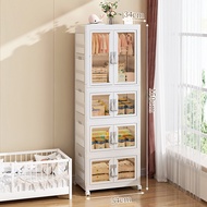 SIVASS wardrobe Foldable Wardrobe baby wardrobe Transparent double door wardrobe cabinet storage /Snacks Storage Cabinet