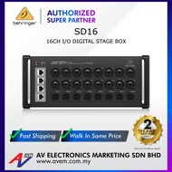 BEHRINGER SD16 I/O Stage Box with 16 Remote-Controllable MIDAS Preamps, 8 Outputs, AES50 Networking 