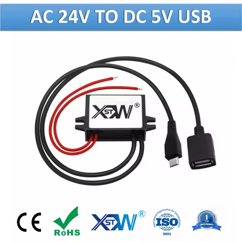 XWST 24vac to 5vdc Buck 1A 2A 3A AC to DC Step Down Converter With Multi Types USB Jack Mini Micro T