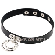 F/Trap Girl/Double Circle Hoop Necklace/Sexy Dark Necklace/Necklace Necklace/Circle Necklace/Texture