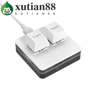 XUTIAN Copy Paste Keypad, Acrylic Mini Custom Mini 2 Key Keypad, Hot Swap Illumination Keypad Red Sw