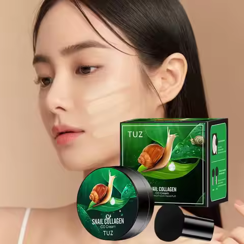 Mushroom Head CC Cream Snail Collagen Air Cushion Face Nourishing Base Concealer Cosmetic And Beauty
