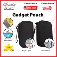 Double Layer Gadget Organizer Bag - Gadget Power Bank Cable Earbuds Storage Bag