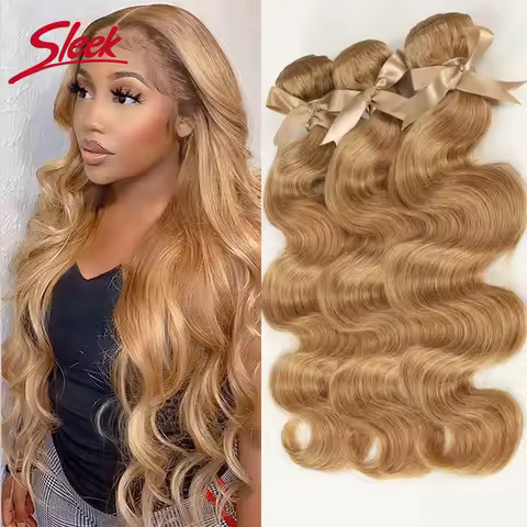 Sleek Blonde 27 Colored Hair Brazilian Body Wave Natural Remy Human Hair Bundles 8 To 26 Inches Sold