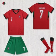 3Pcs/kids Football Jersey Set CR7 Jersey Soccer Training Suit